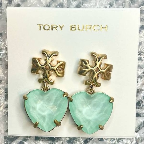 NWT Tory Burch Roxanne Heart Drop Earrings - Picture 1 of 2